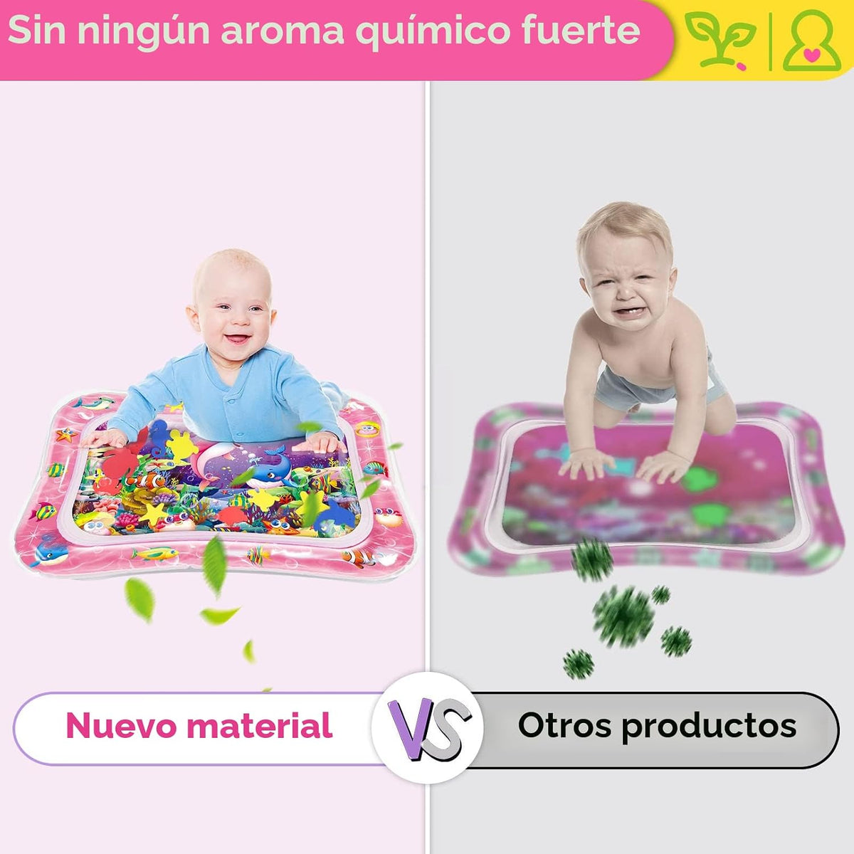 Infinno Tapete de juego acuático para bebé, juguete sensorial para...