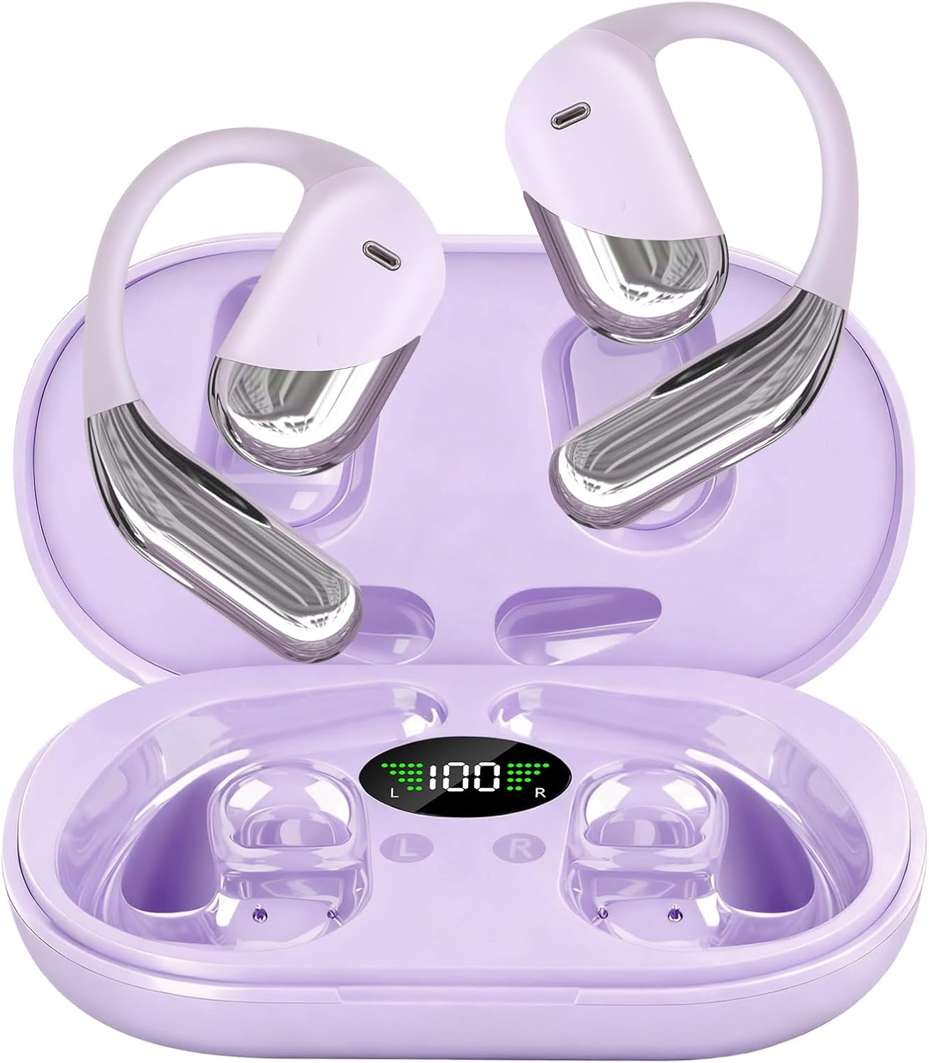 Aurotlu Auriculares de oreja abierta, clip de auriculares inalámbri...