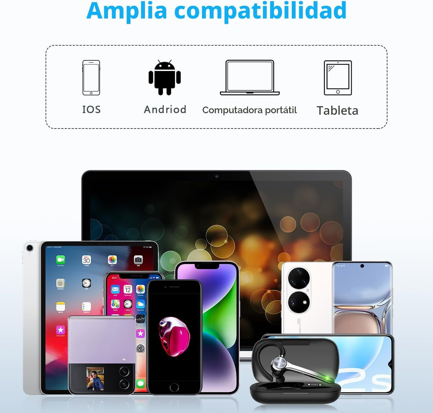 HEIBAS Auriculares Bluetooth, Auriculares inalámbricos Bluetooth co...