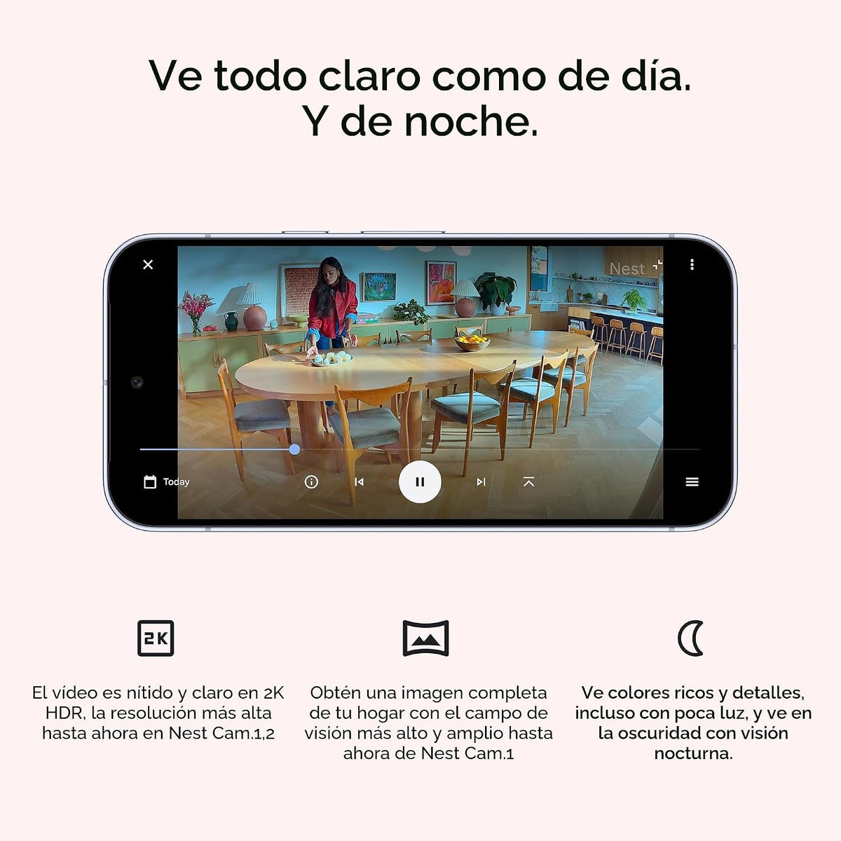 Google Nest Cam Indoor (cableada, 3ª generación) - Cámara de seguri...