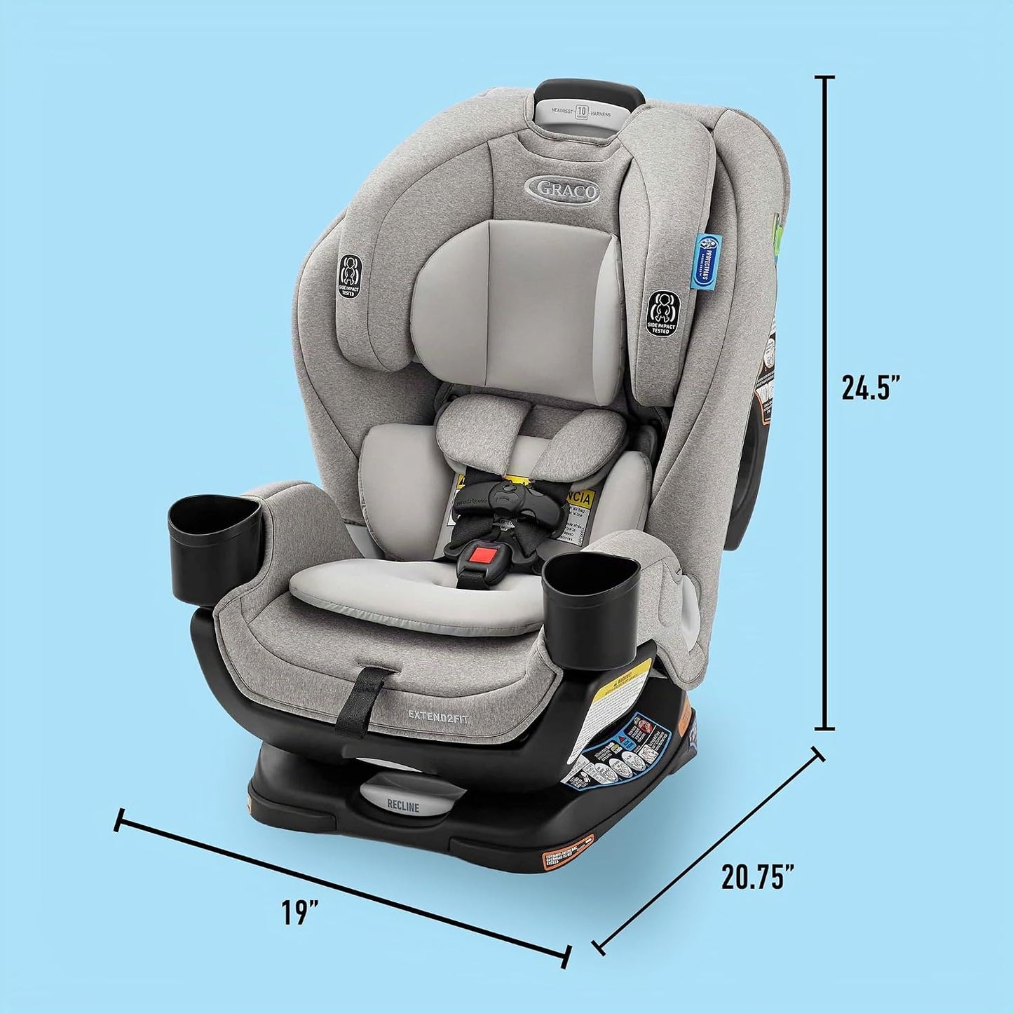 Asiento de coche convertible Graco Extend2Fit 3 en 1 para bebé, ori...