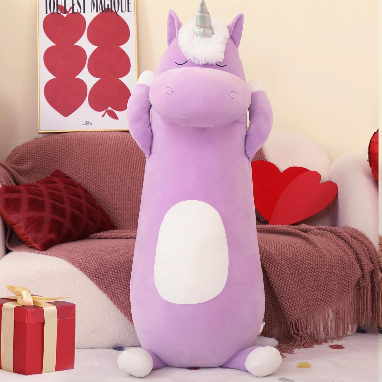 MorisMos Almohada Corporal Gigante de Peluche de Unicornio de 4 Pie...