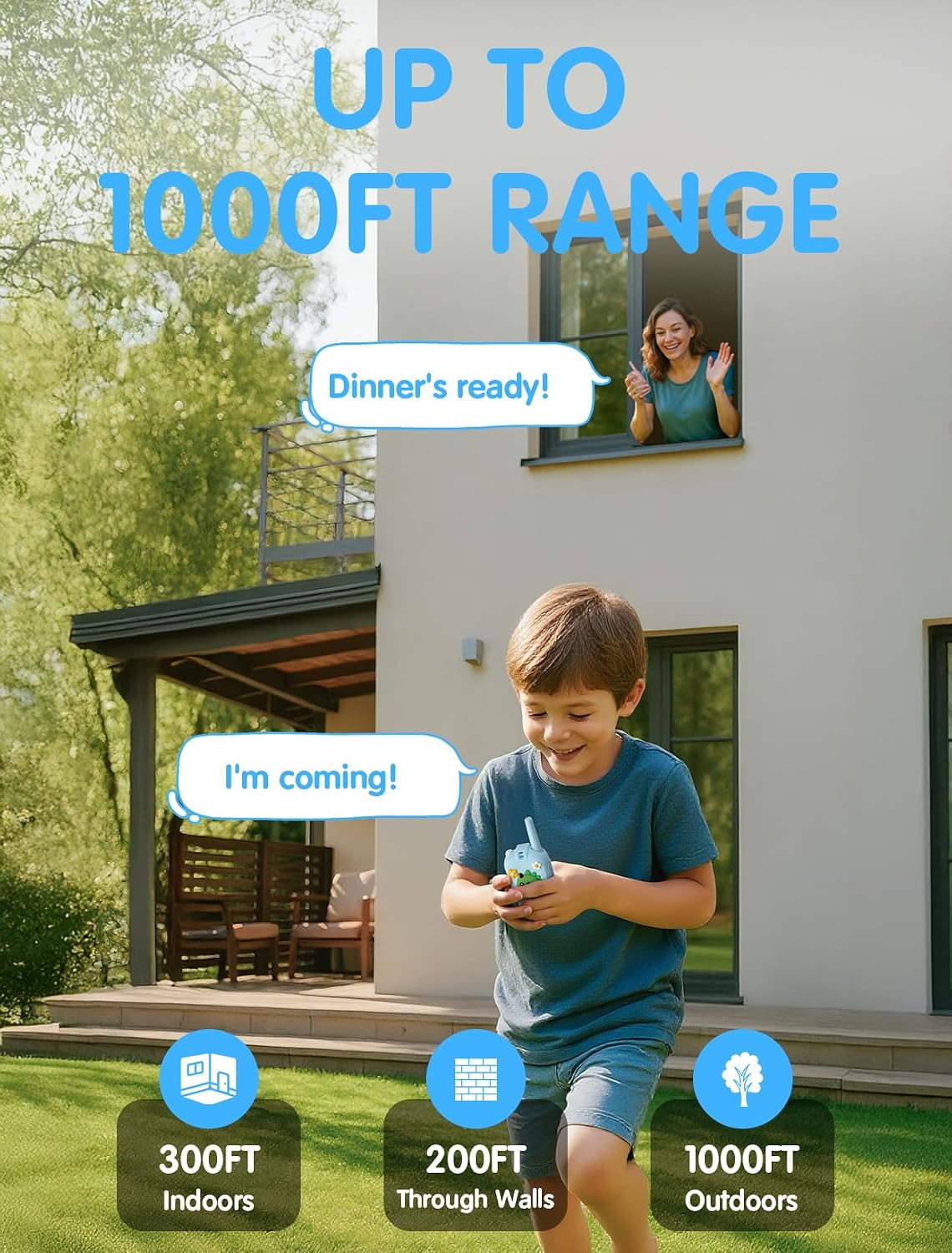Walkie Talkies de video para niños, paquete de 2 recargables con pa...