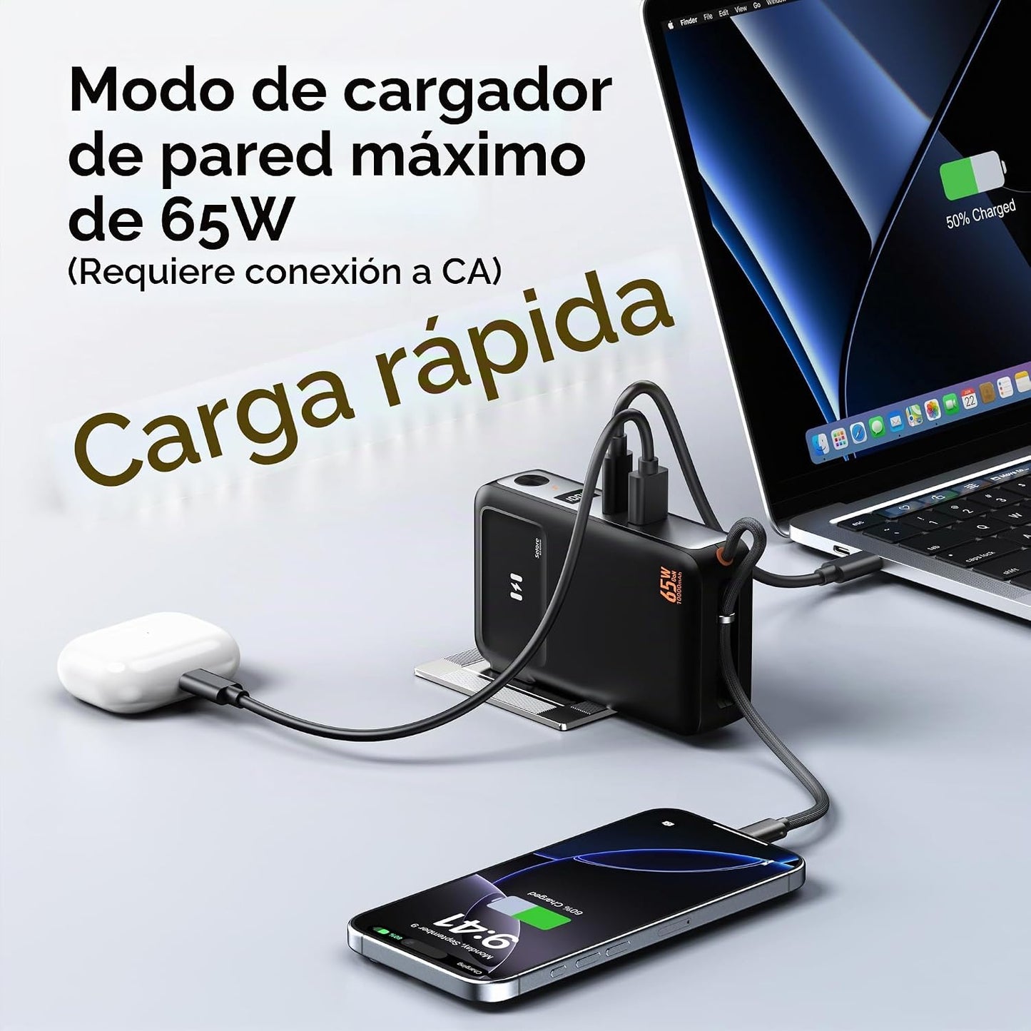 Selore&amp;S-Global - Cargador de teléfono portátil 3 en 1 con ench...