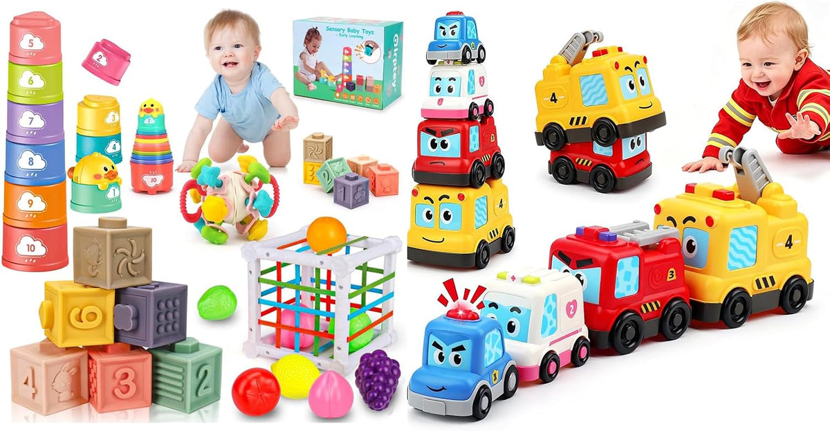 Bloques de tazas apilables de juguete para bebé Montessori y coche...