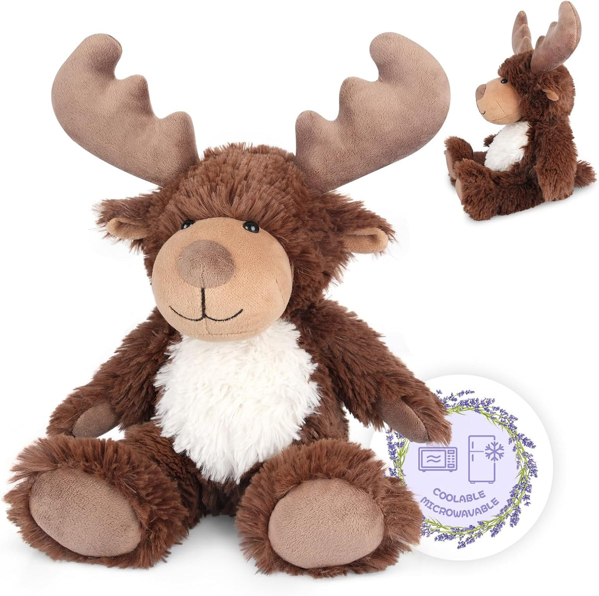 SuzziPals Alce de Peluche Calentable y Enfriable, Almohadillas de C...