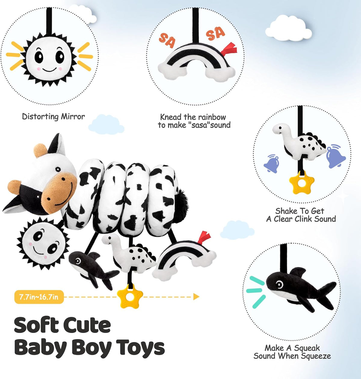 Asiento de coche en espiral para bebés de 0 a 6 meses, asiento de c...