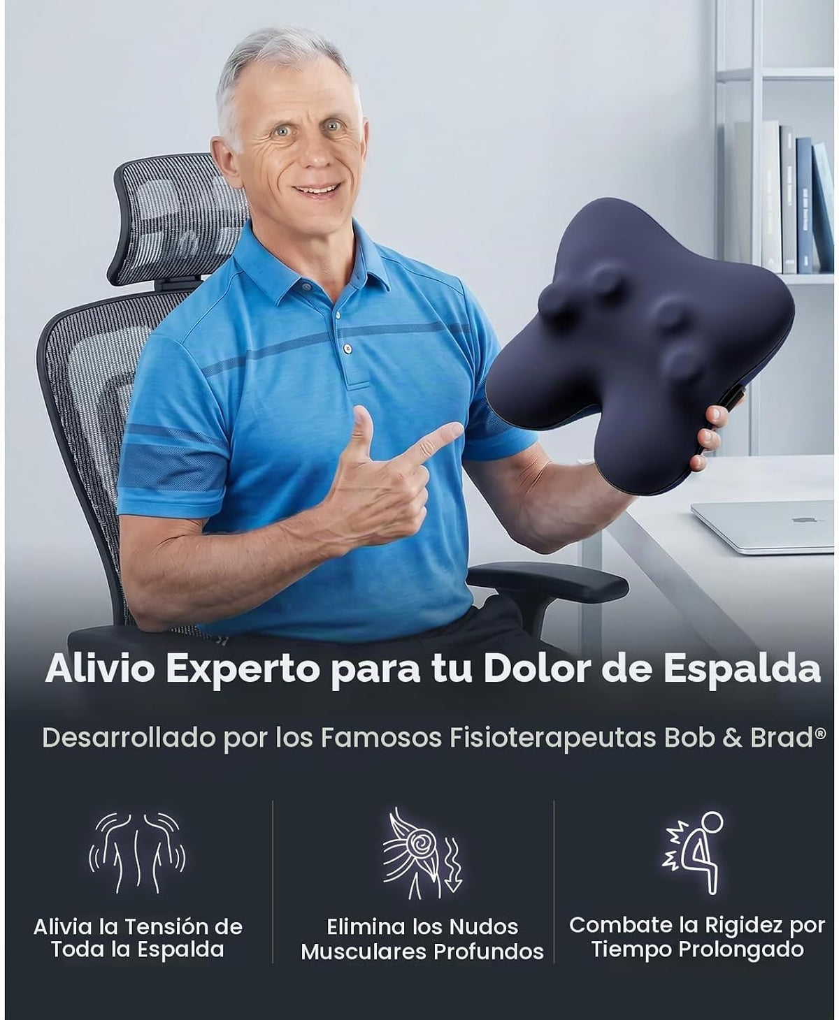 BOB AND BRAD Masajeador de espalda inalámbrico con calor FSA elegib...