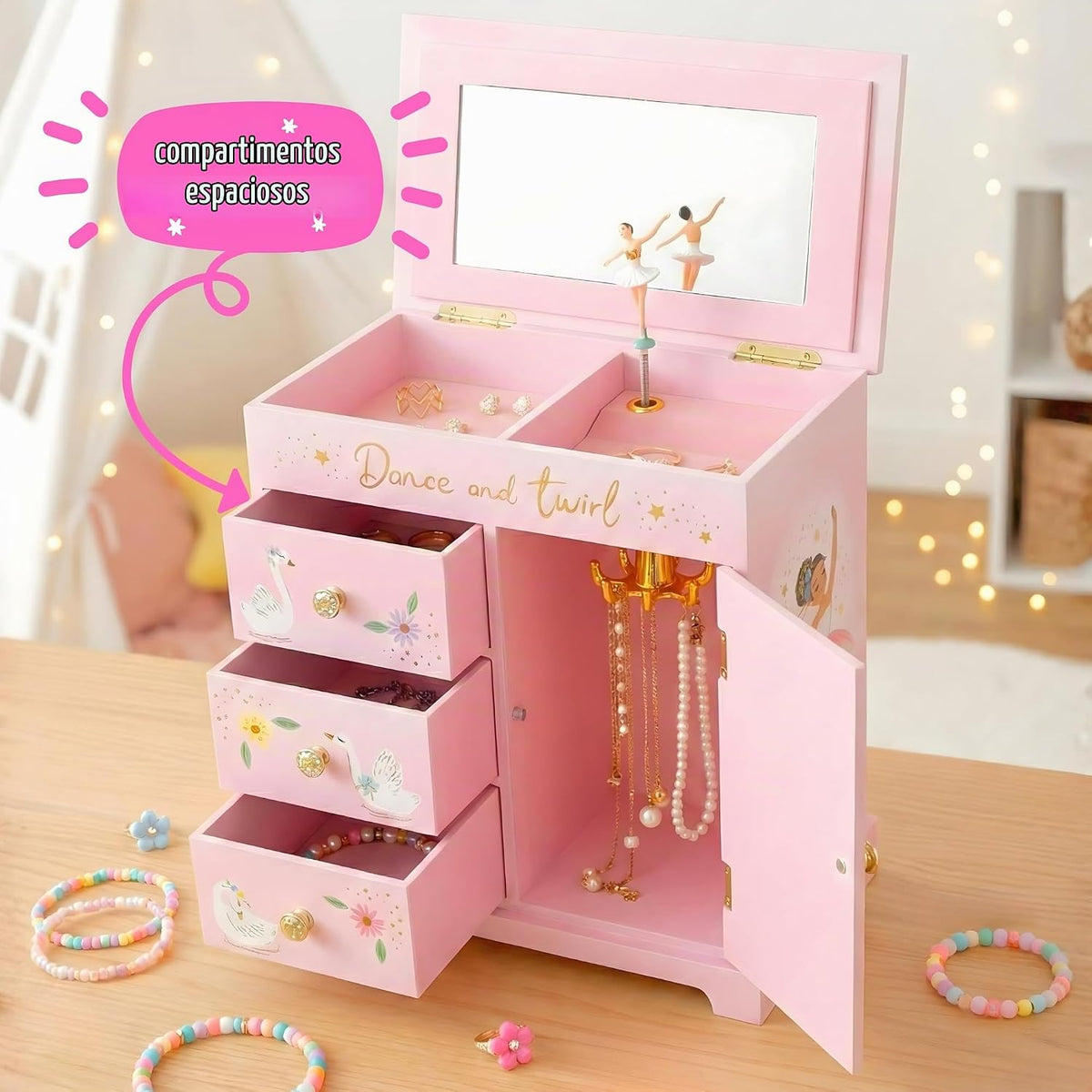 Giggle &amp; Honey® Joyero musical de bailarina para niñas | Juguet...