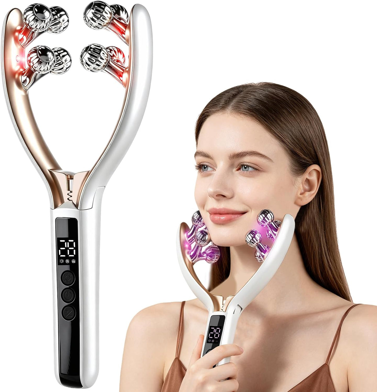 Getwal Masajeador facial, rodillo facial TMJ y herramienta de masaj...