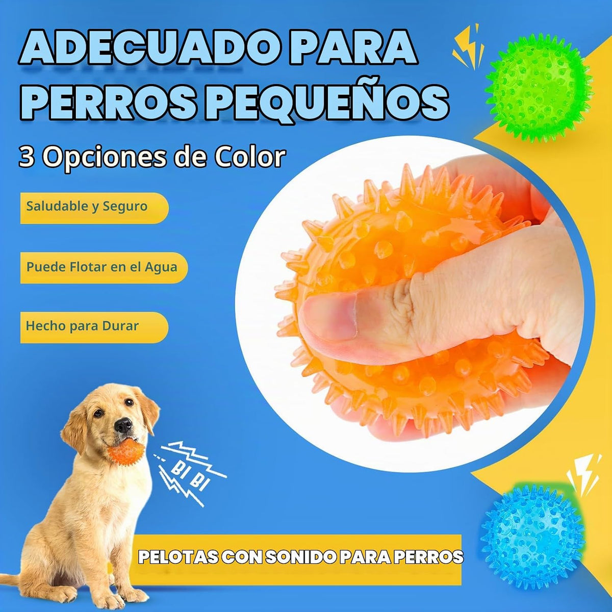 Juguete para cachorros de 2.5 pulgadas, bolas chirriantes para perr...