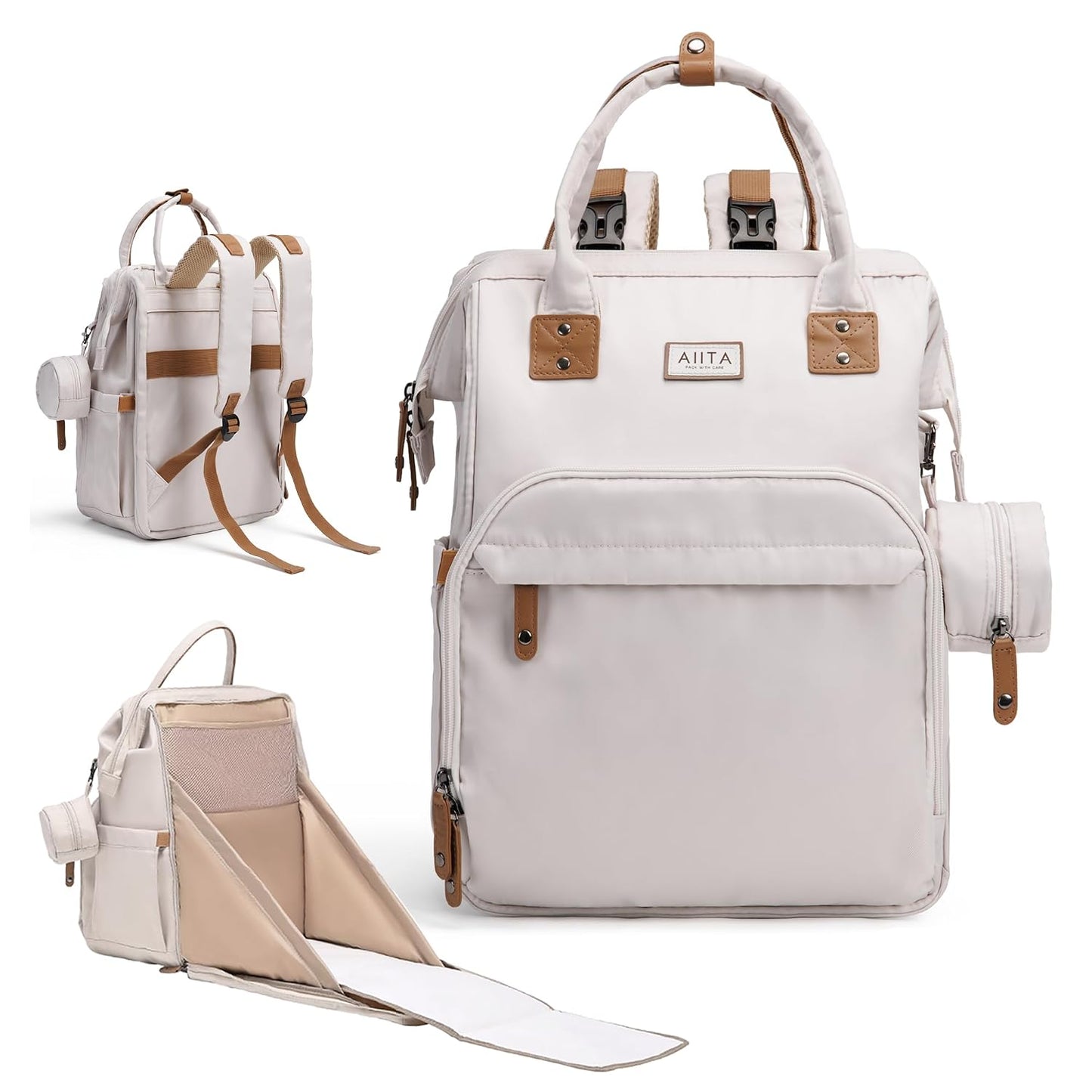 AIITA - Mochila de Pañales con Estación de Cambio, Mochila de Pañal...