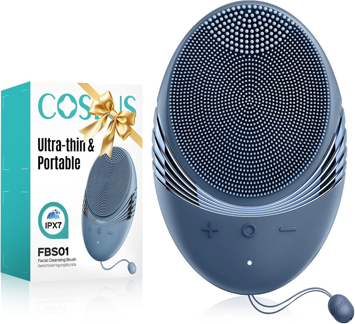 COSLUS FBS01 - Cepillo de limpieza facial, compacto, azul marino |...