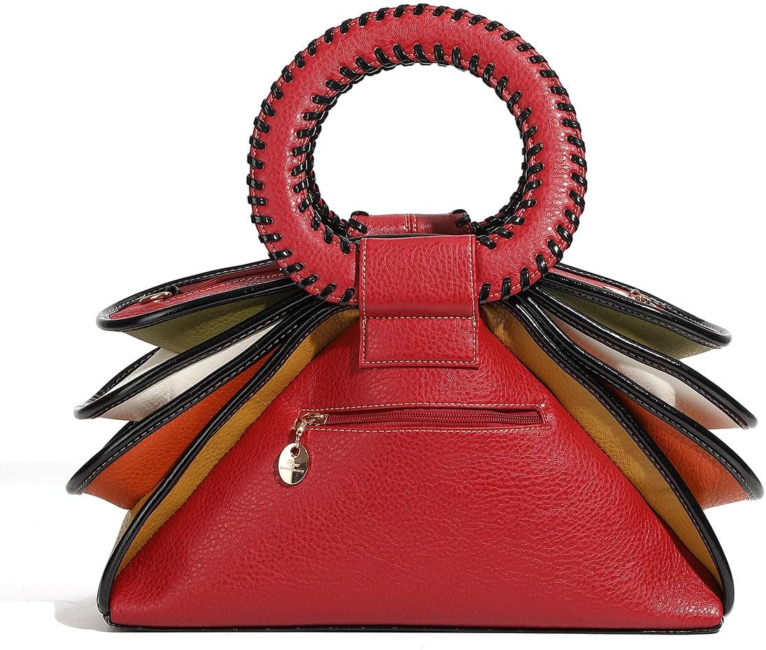 Bolso de mano con asa superior multicolor de diseño para mujer, gra...