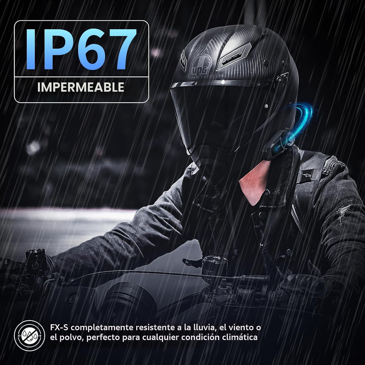 Fodsports FX-S - Auriculares Bluetooth para motocicleta V5.4, siste...