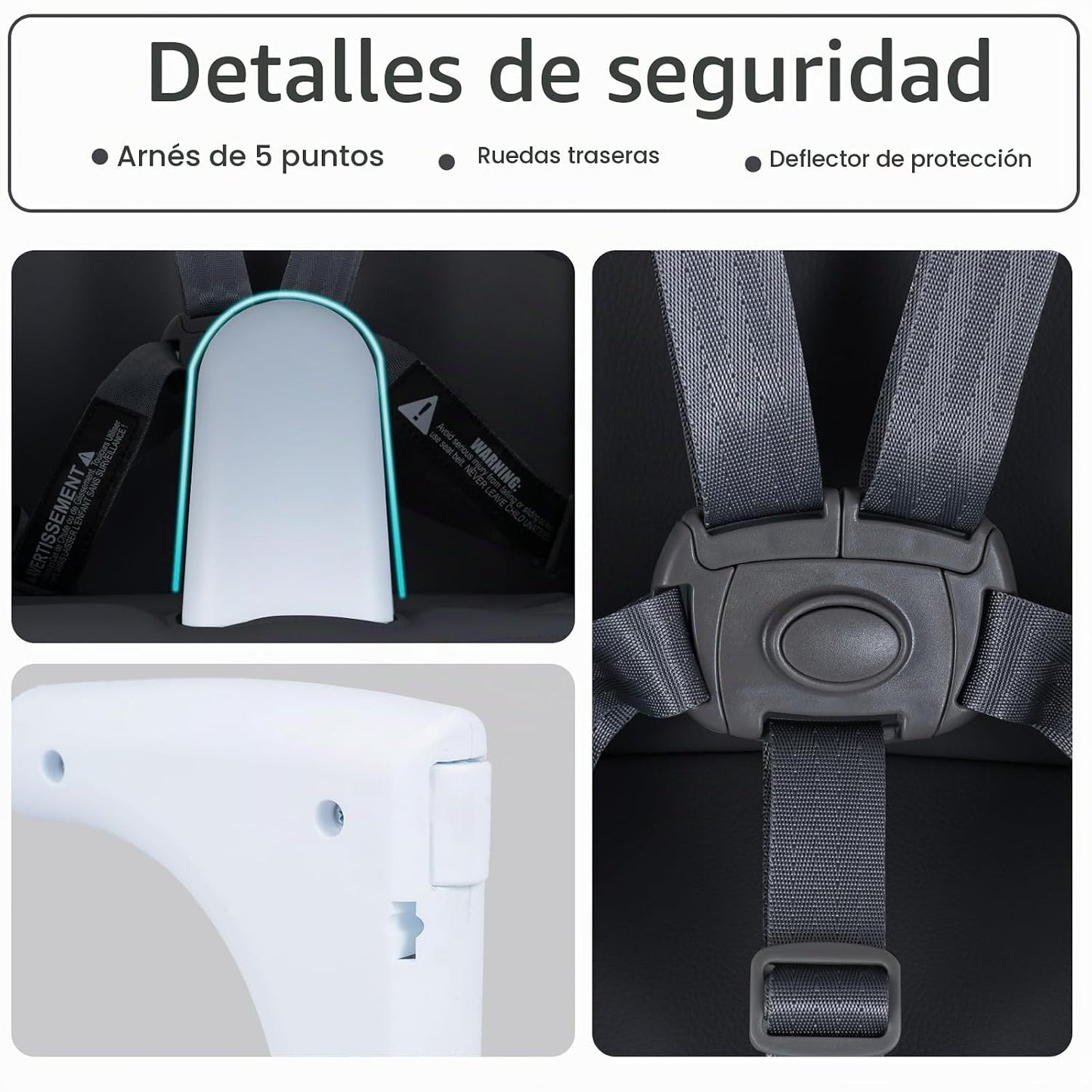 INFANS Silla alta para bebés y niños pequeños, silla alta plegable...