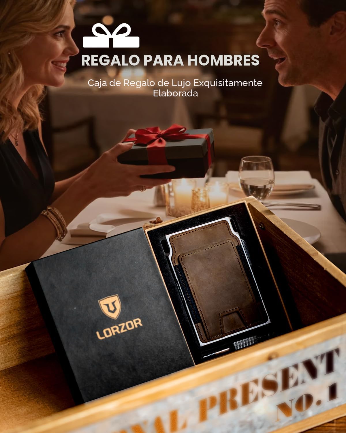 LORZOR Cartera táctica delgada, cartera minimalista para hombres, c...