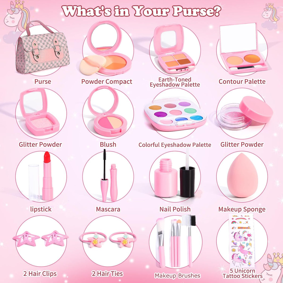 Juego de maquillaje para niños de 3 a 5 años, maquillaje falso para...
