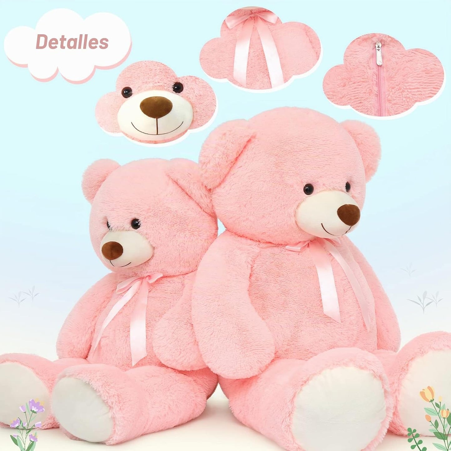 Tezituor Oso de peluche gigante de 52 pulgadas, oso de peluche gran...