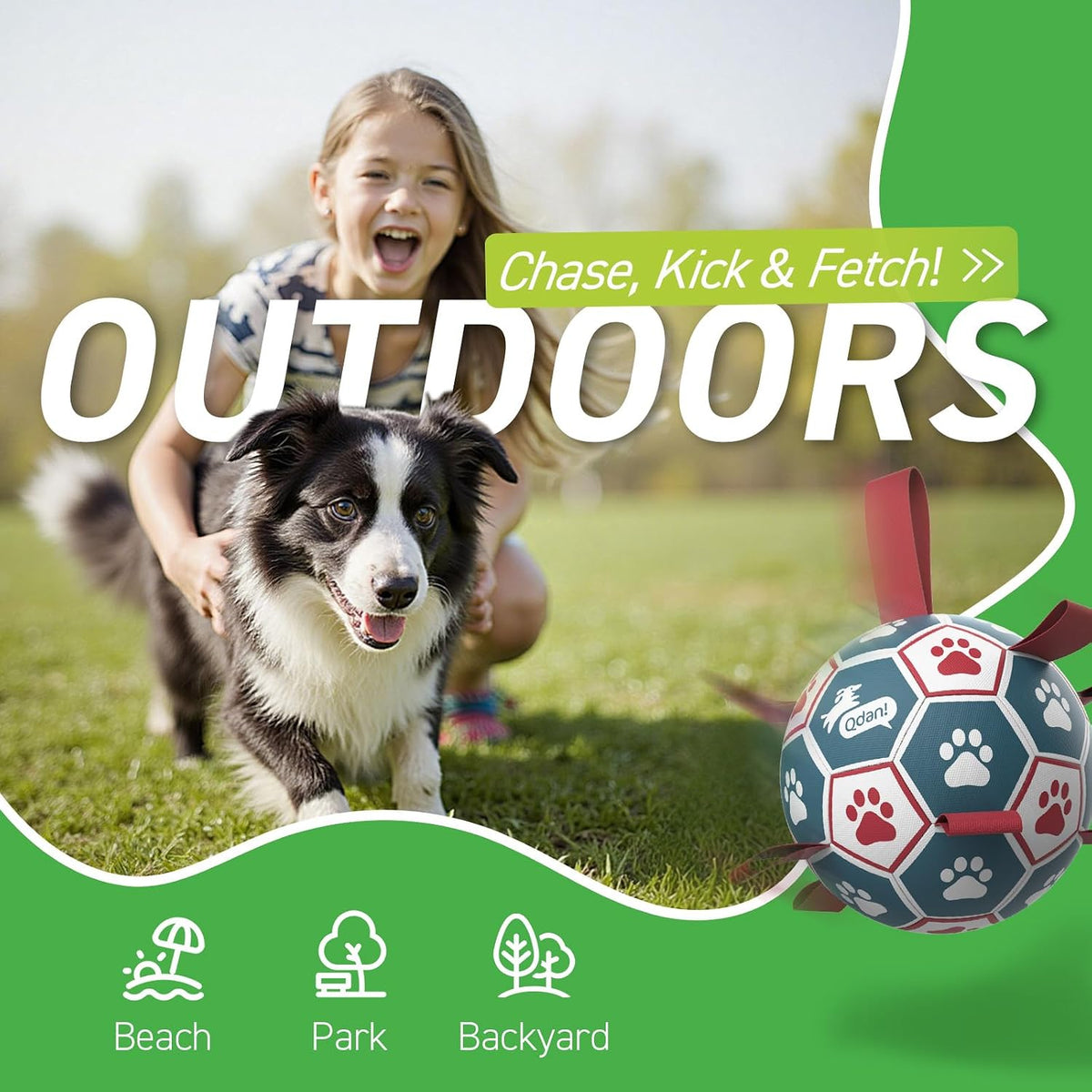 QDAN Pelotas para perros, pelota de fútbol para la Copa del Mundo c...