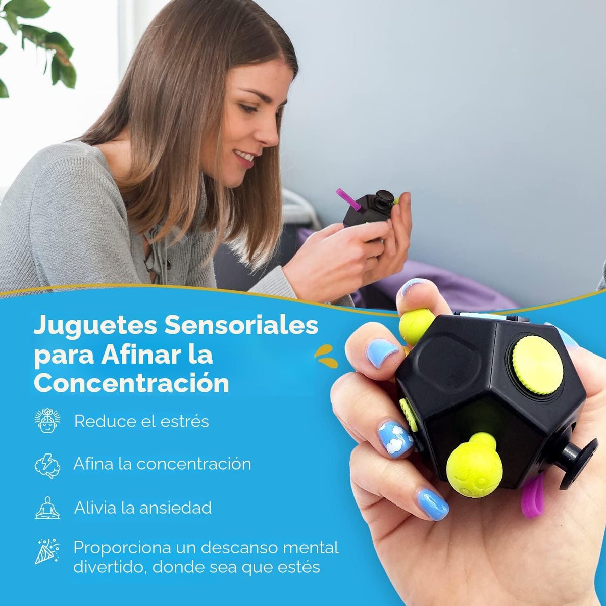 PILPOC theFube Cubo Fidget con 12 lados - Juguetes prácticos para l...
