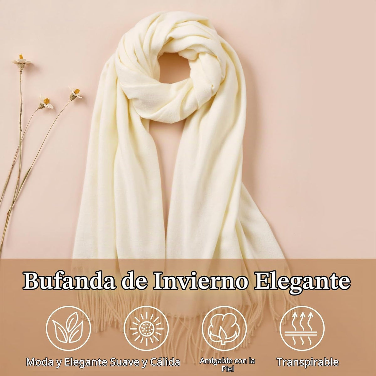 Premillow Bufanda de invierno para mujer, chal de pashmina, bufanda...