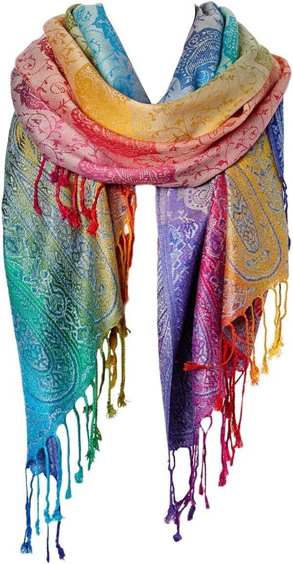 guiyal Bufanda suave vintage de jacquard de mezcla de algodón con b...