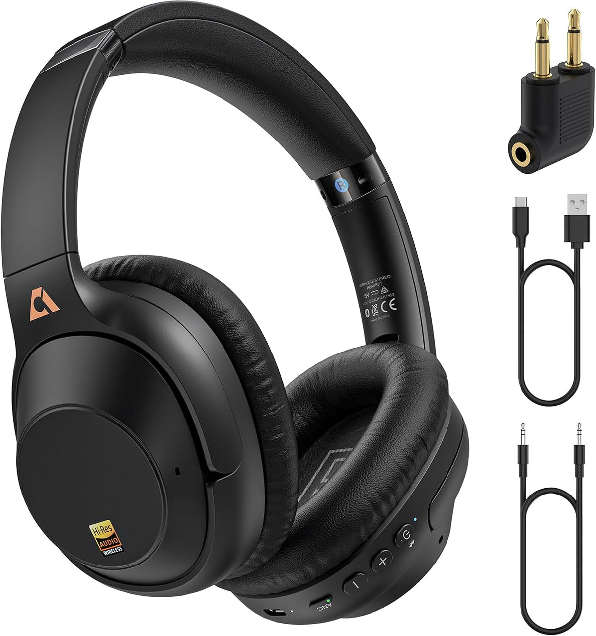 YMOO Auriculares con cancelación activa de ruido para viajes en avi...