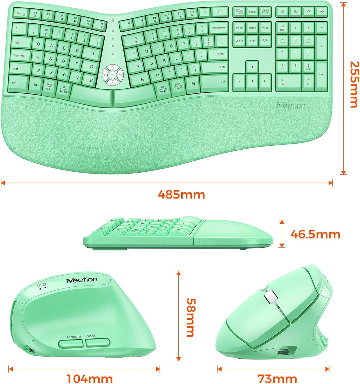 MEETION Teclado y mouse ergonómicos, teclado inalámbrico con mouse...