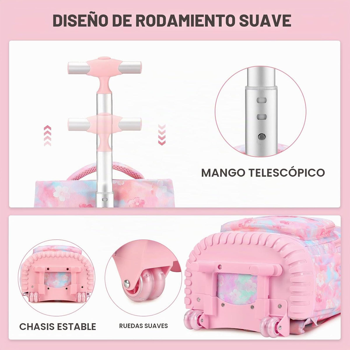 ACESAK 34 ES\/L, rosado Degradado, Moderno | Mochila escolar con ru...