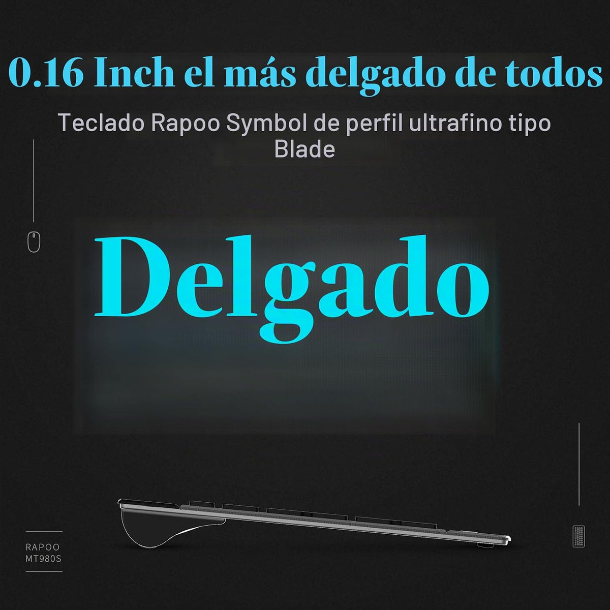 RAPOO Combo de teclado inalámbrico y mouse láser, multidispositivo...
