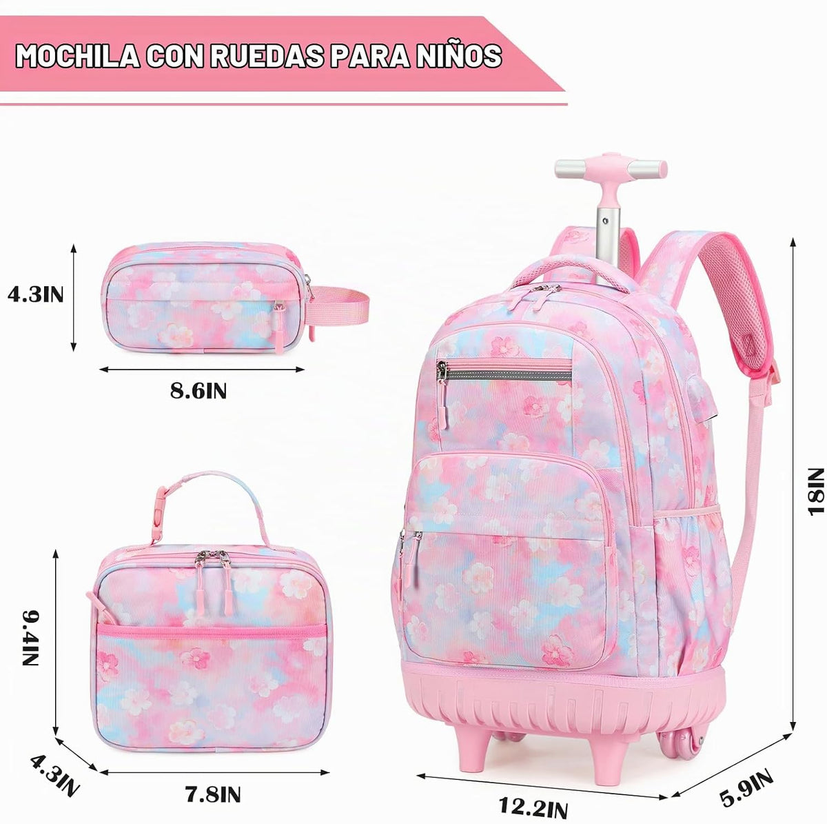ACESAK 34 ES\/L, rosado Degradado, Moderno | Mochila escolar con ru...