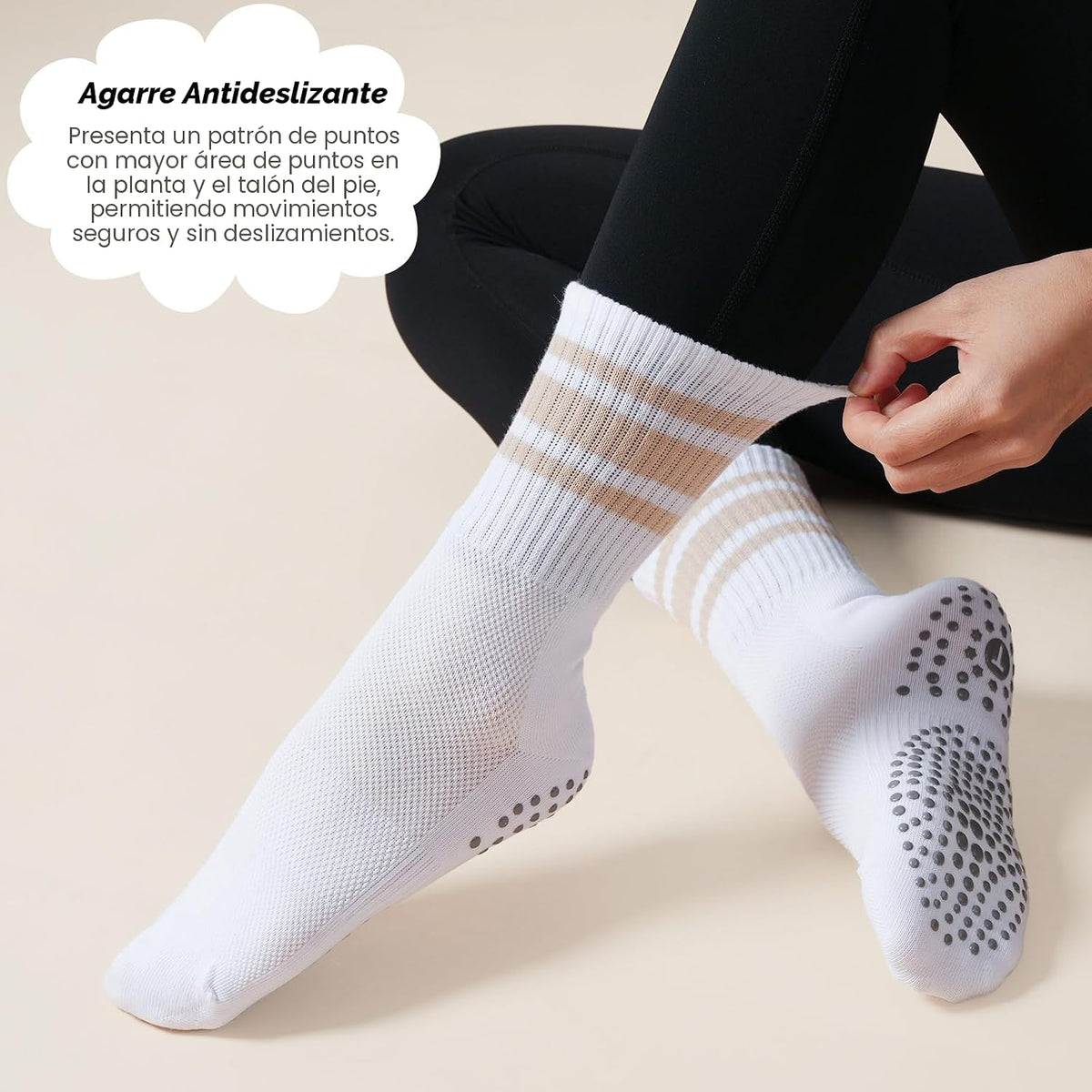 Calcetines de entrenamiento de pilates para mujer, calcetines de yo...
