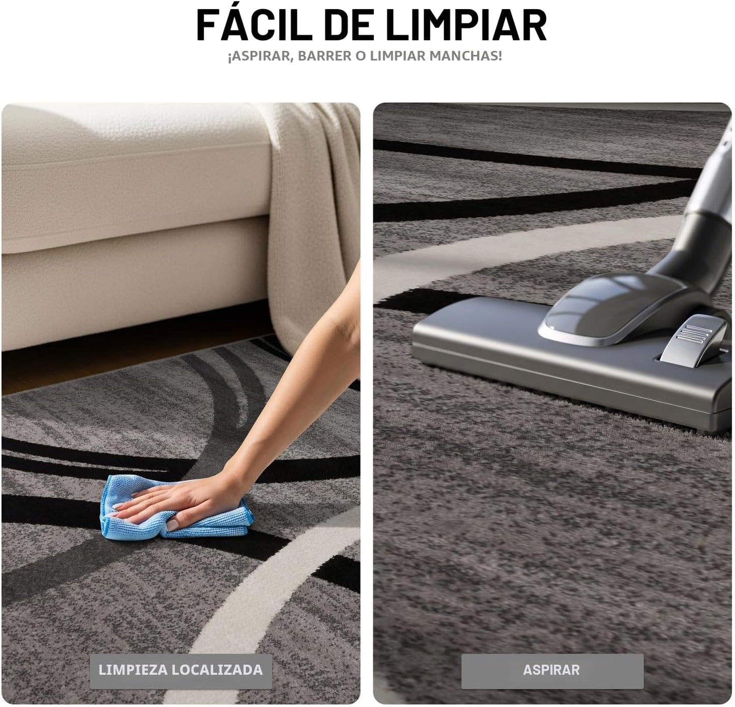 Rugshop Alfombra de área con diseño de círculos ondulados, alfombra...