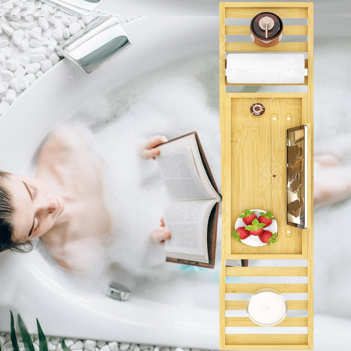 Bandeja de bañera - Bandeja de baño extensible - Bandejas de mesa d...