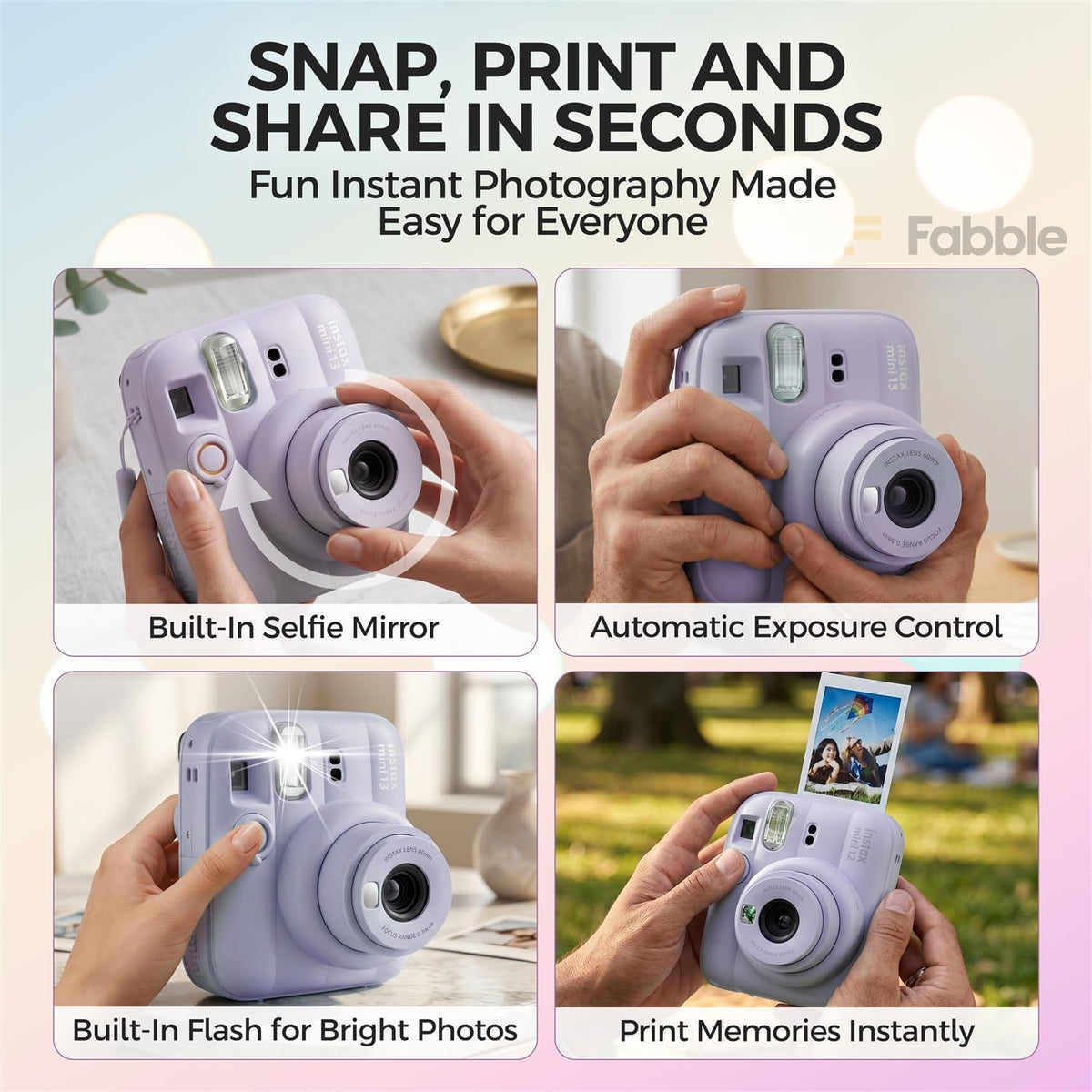 FUJIFILM INSTAX MINI 13 Cámara de película instantánea Dreamy Purpl...