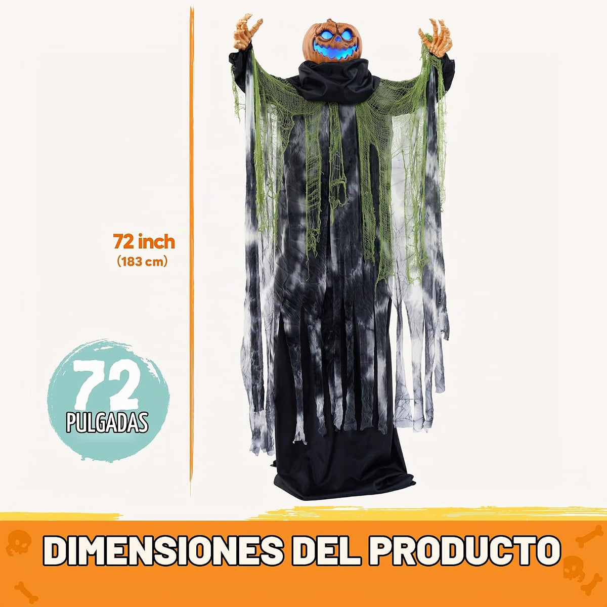 JOYIN Decoraciones de Halloween de 72 pulgadas para exteriores, dec...