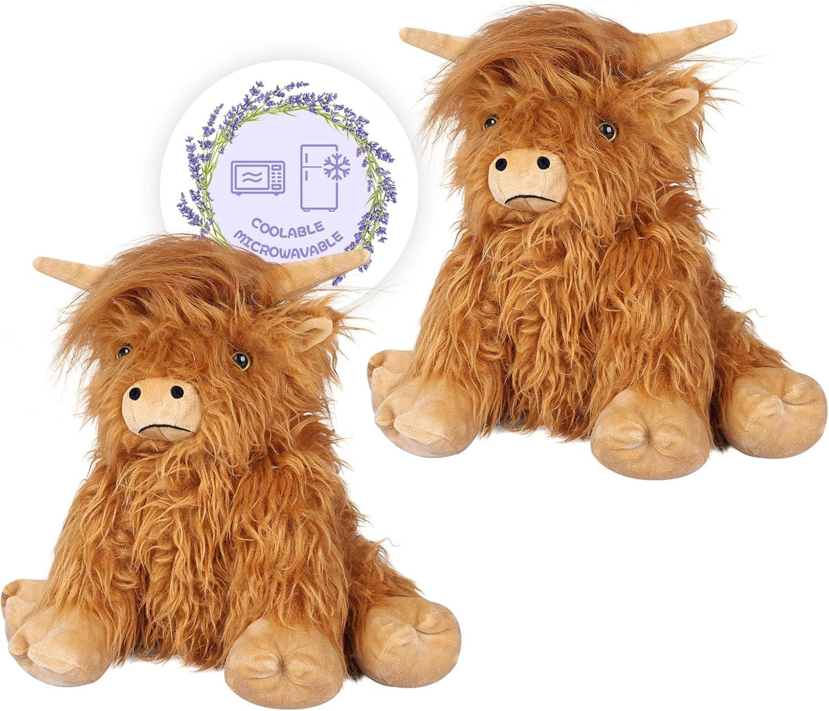 SuzziPals 2 Piezas de Peluche de Vaca Highland Calentable y Enfriab...