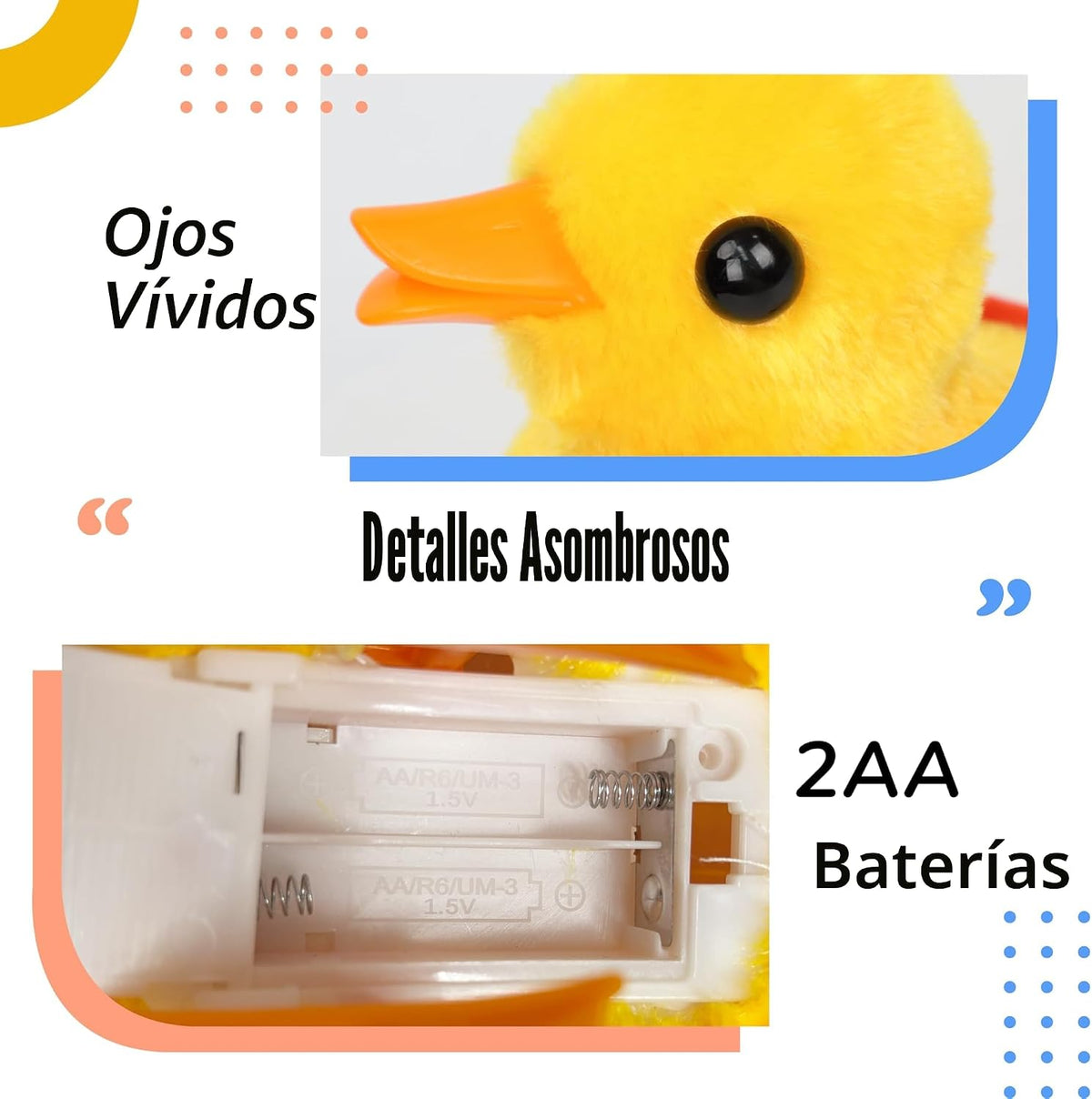Hopearl - Pato caminante de peluche, patito que cuacka, juguete ele...