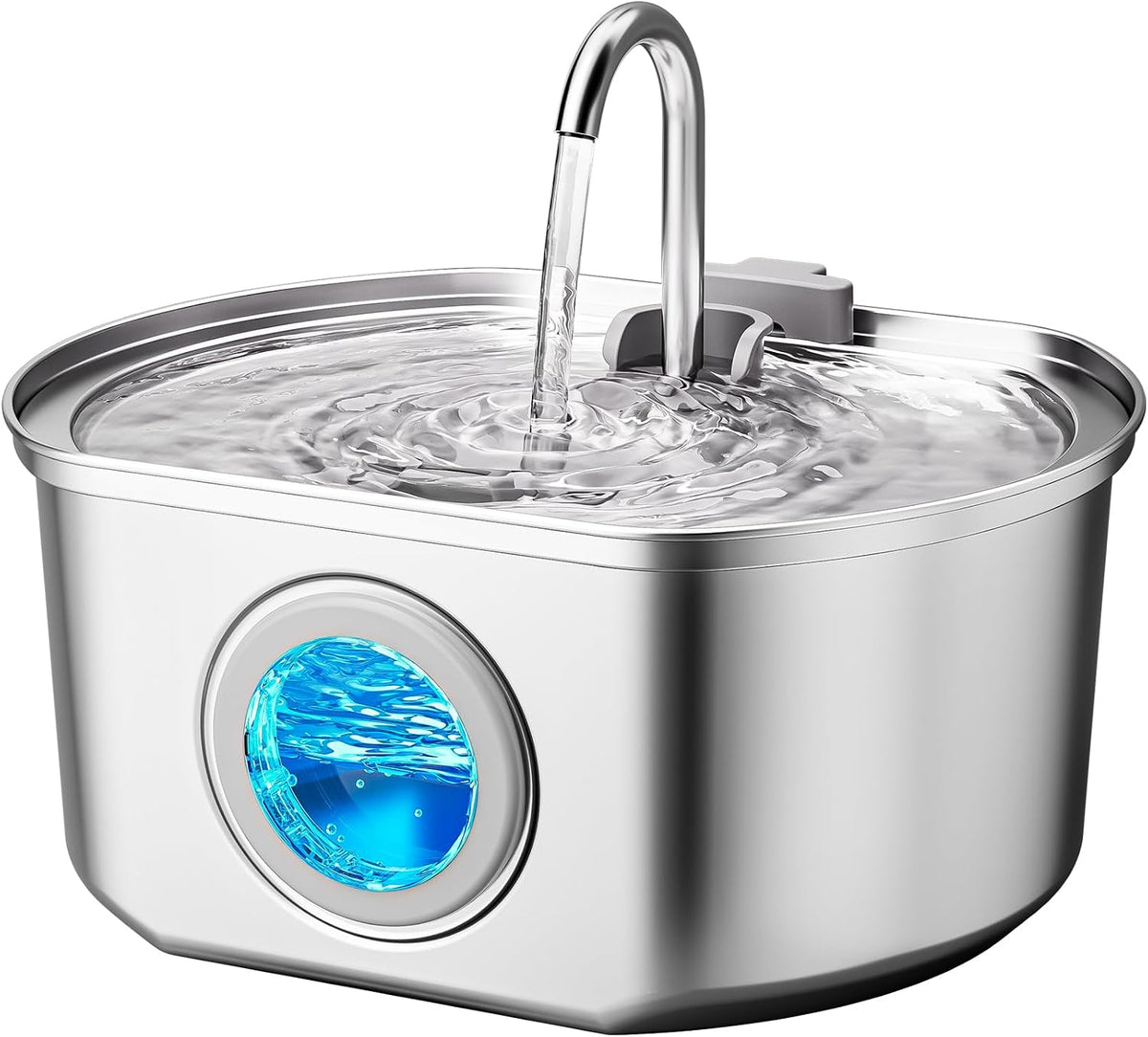 Fuente de agua para gatos de acero inoxidable: fuente para gatos de...