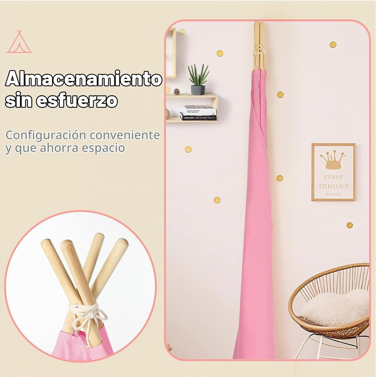 Wilwolfer Tienda de campaña rosa para dormir para niños - Pack de 2...