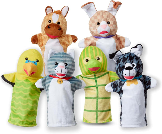 Melissa &amp; Doug Marionetas de mano Pet Buddies (6 piezas)