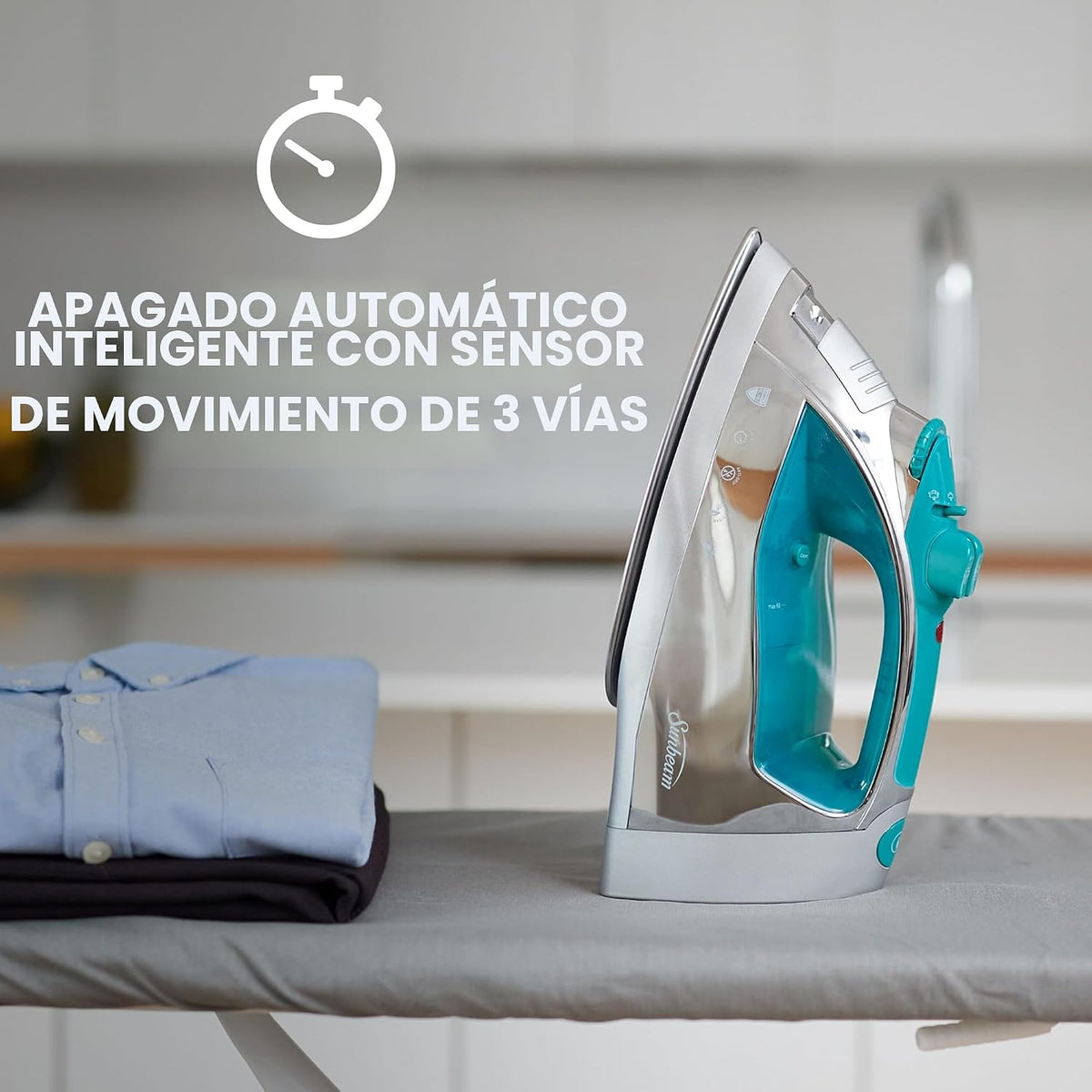 Plancha de acero inoxidable, antiderrame, no adherente Sunbeam Stea...