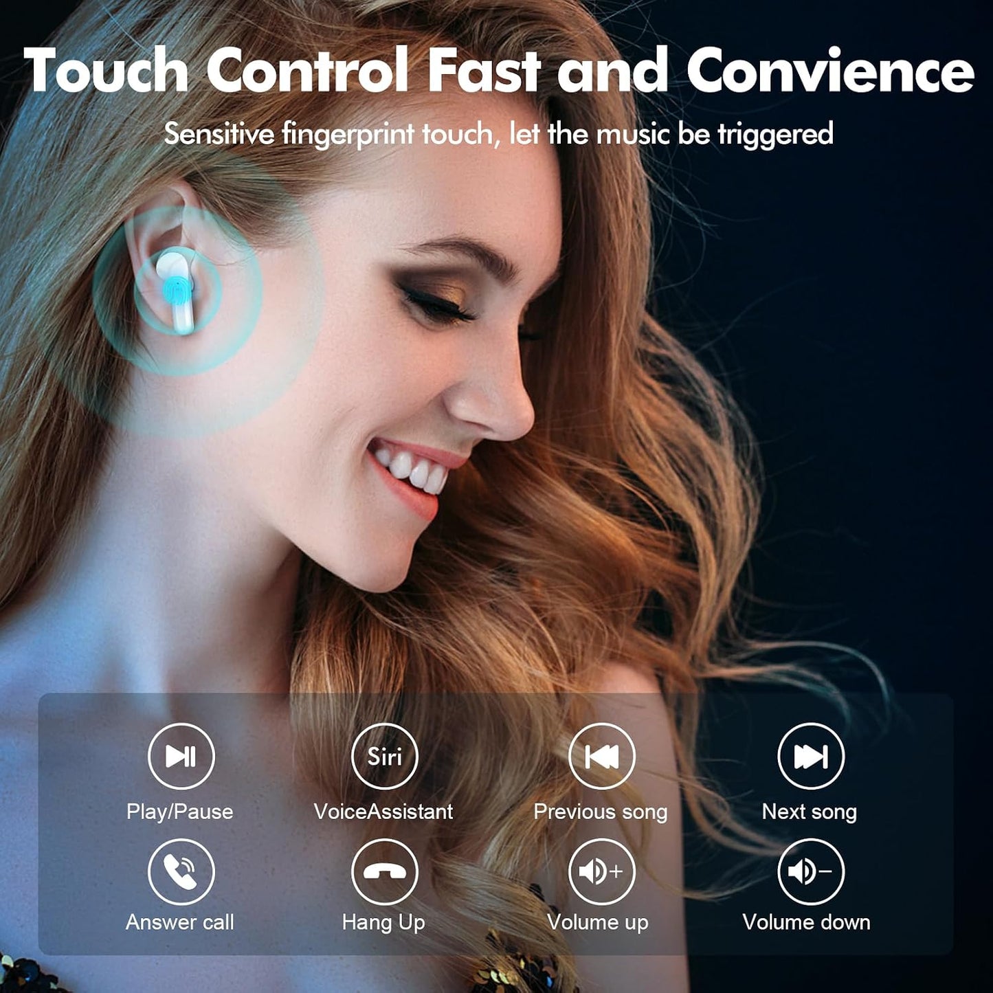 Fhumsh Auriculares inalámbricos Bluetooth 5.4, auriculares con canc...
