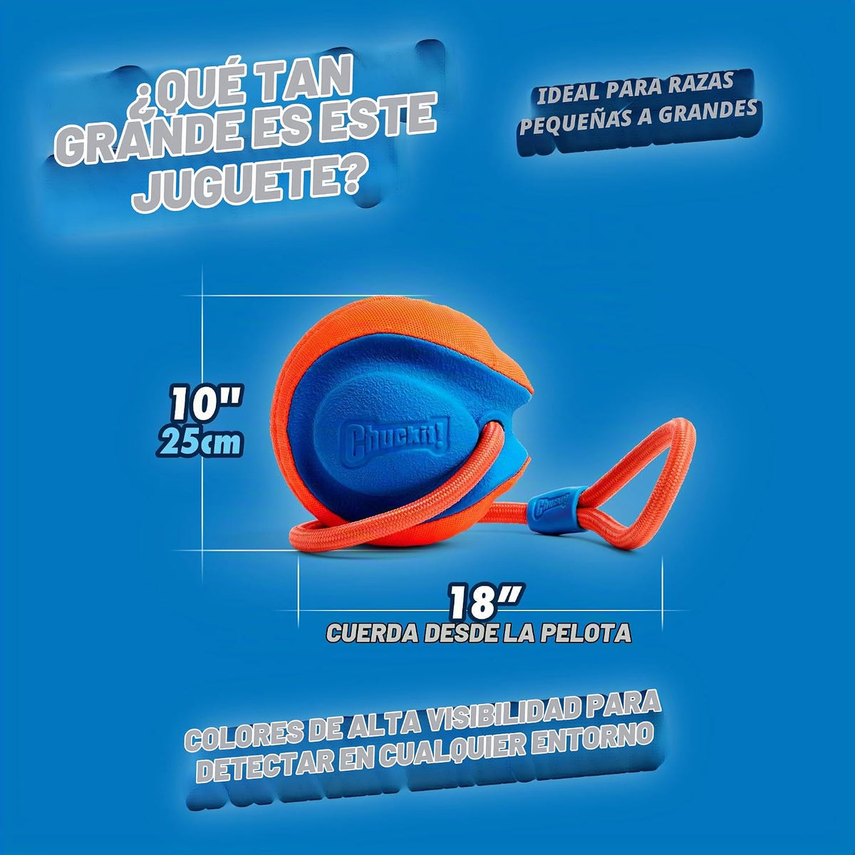 Chuckit! Juguete de cuerda para perros - Bola en cuerda para buscar...