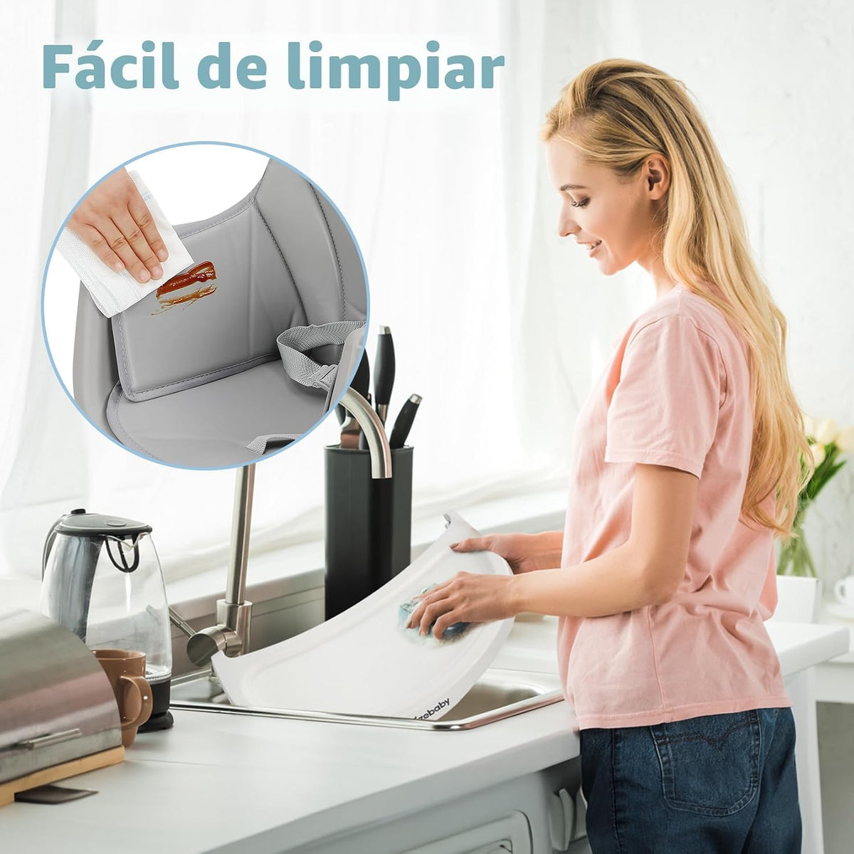 Ezebaby Sillas altas de madera 6 en 1 para bebés y niños pequeños,...