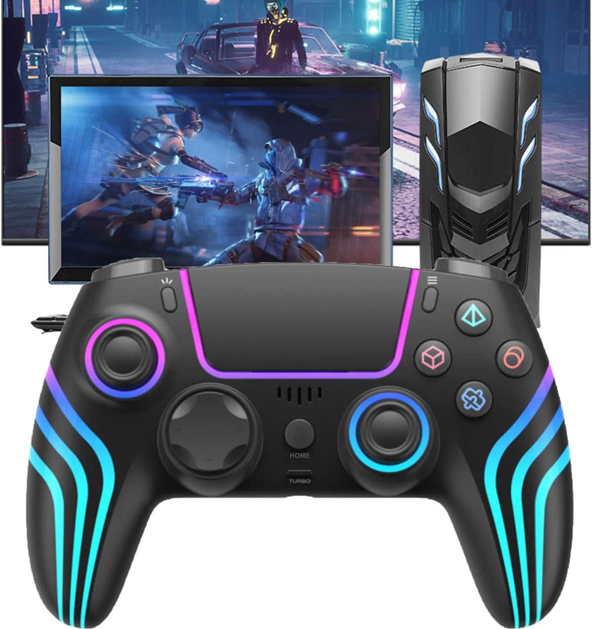 Controlador de juego inalámbrico RGB para PlayStation 5, reemplazo...