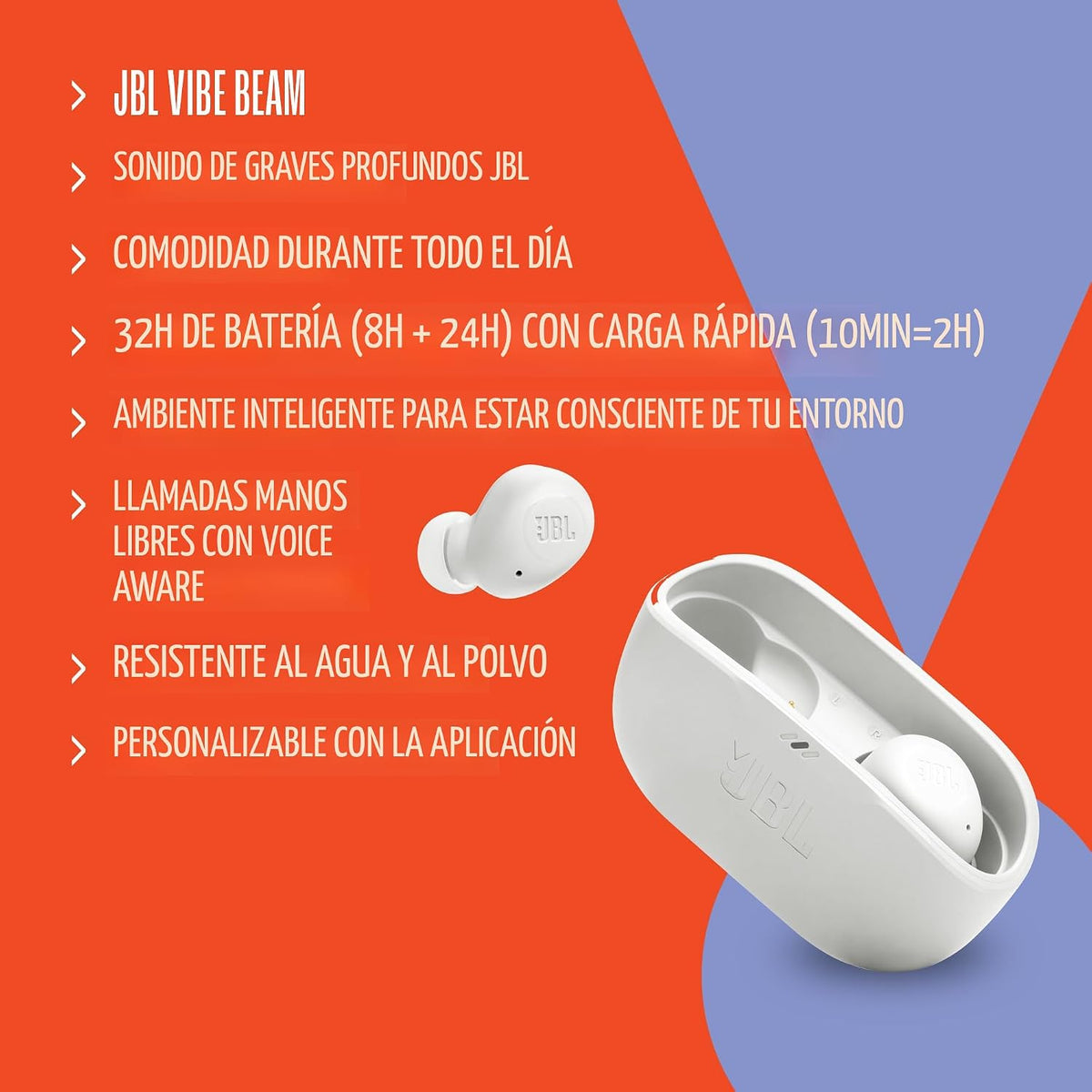 JBL Vibe Buds - Auriculares inalámbricos verdaderos, Smart Ambient,...