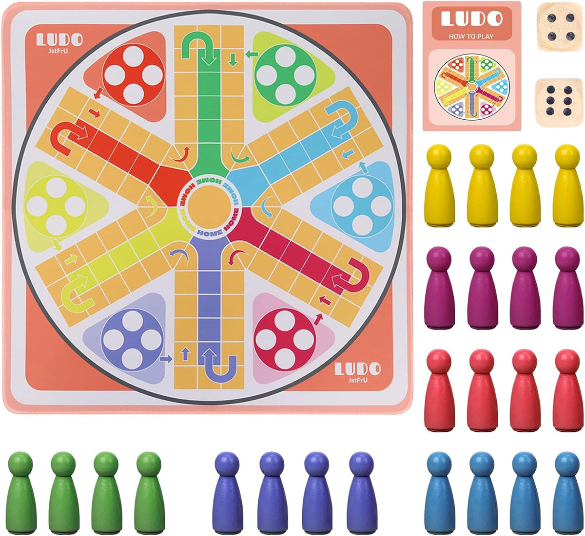 Juego de mesa Ludo de 20 pulgadas, juego de Ludo para adultos para...