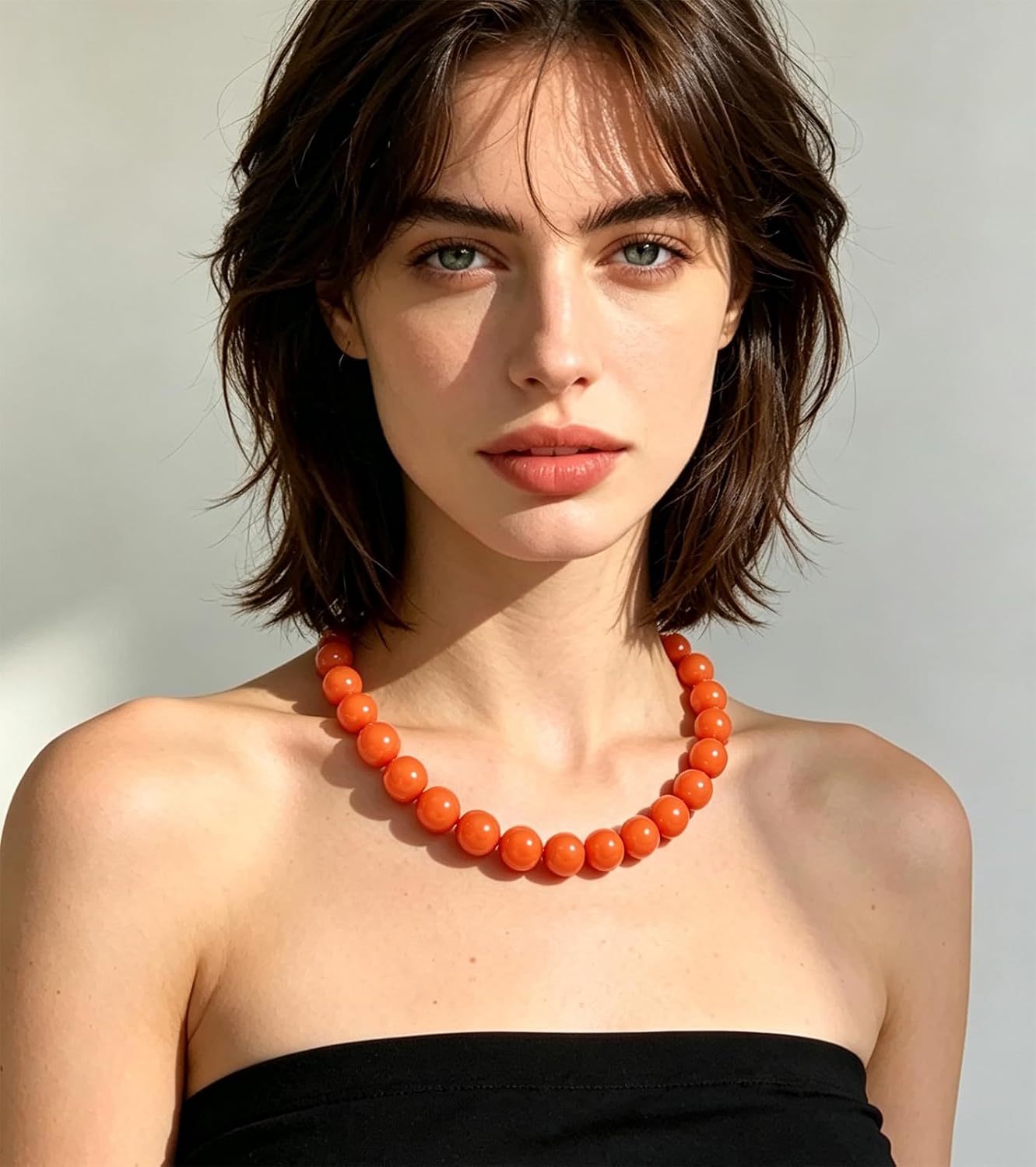 Lsljilidzsw Collar de cuentas gruesas para mujer, 0.631 pulgadas, c...